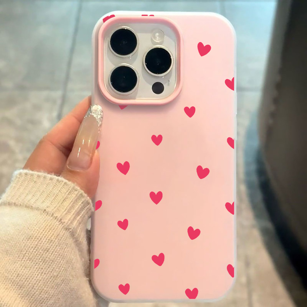 Red Love Heart Pattern Phone C - đánh giá và giá Phone Accessories Red