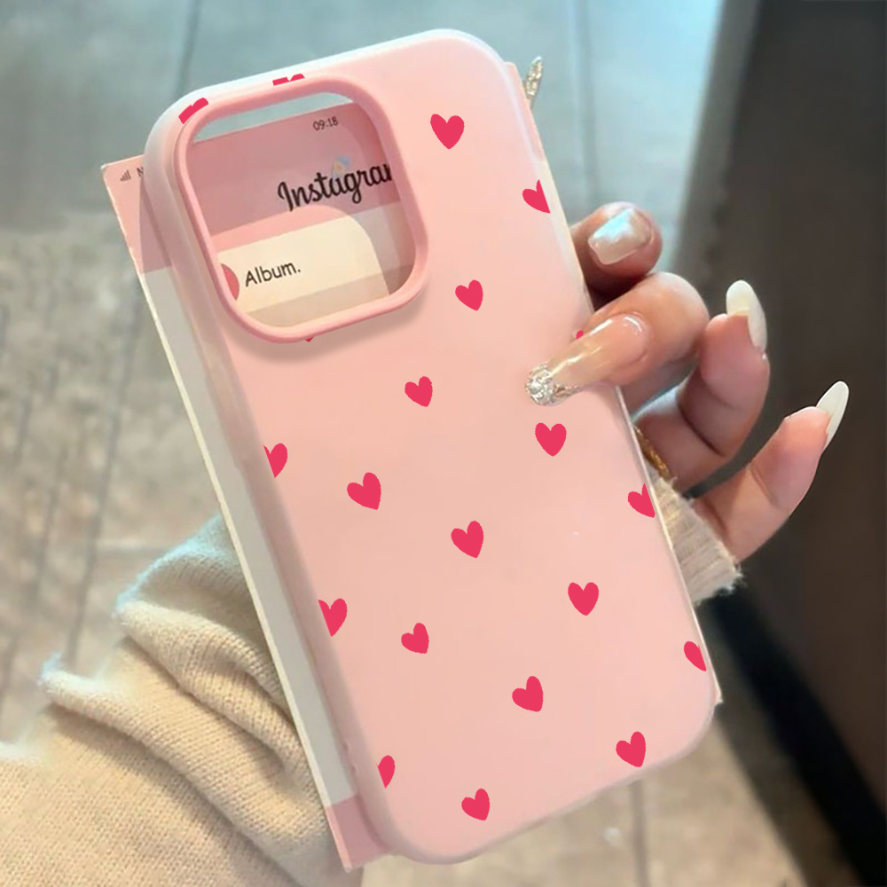 Red Love Heart Pattern Phone C - đánh giá và giá Phone Accessories Red