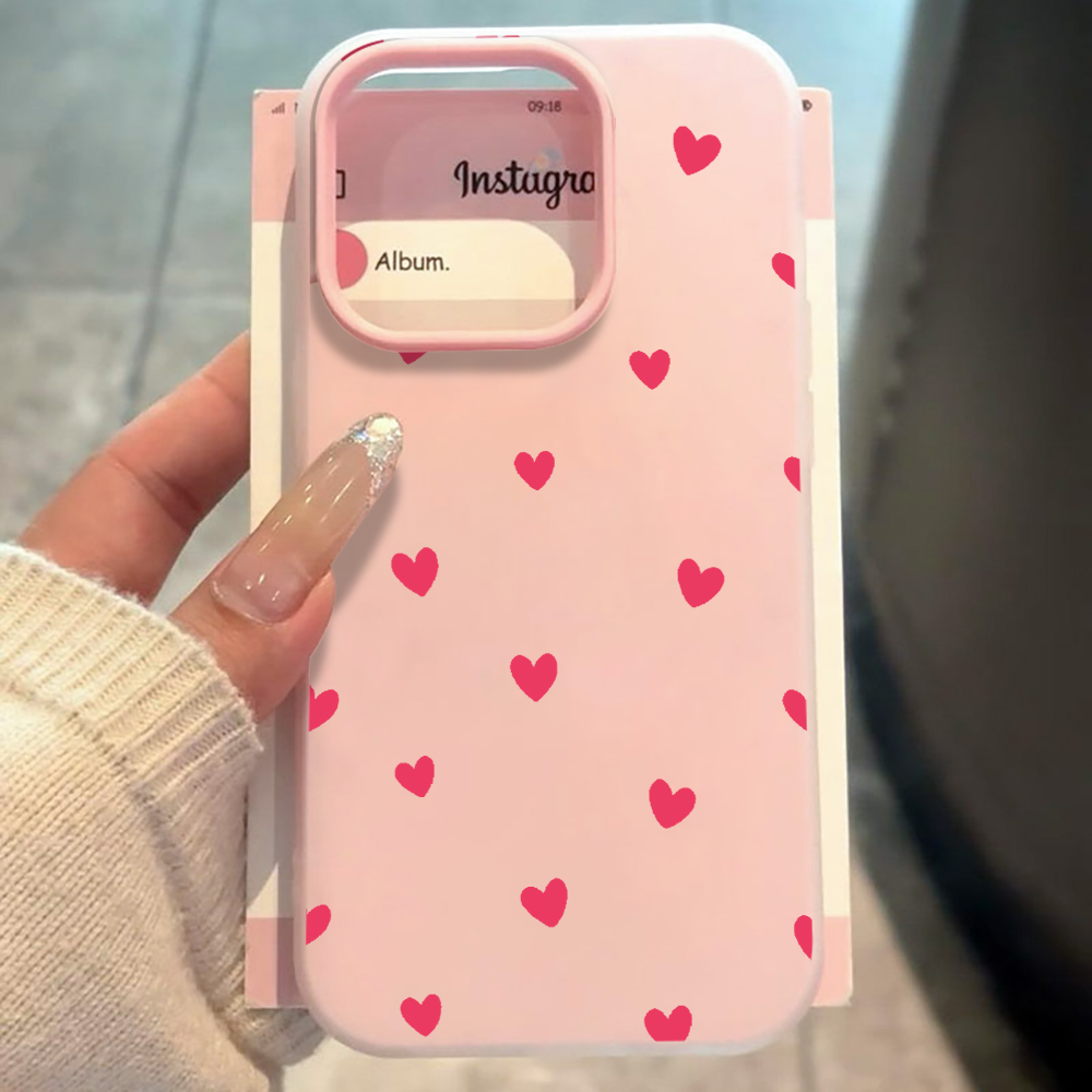 Red Love Heart Pattern Phone C - đánh giá và giá Phone Accessories Red