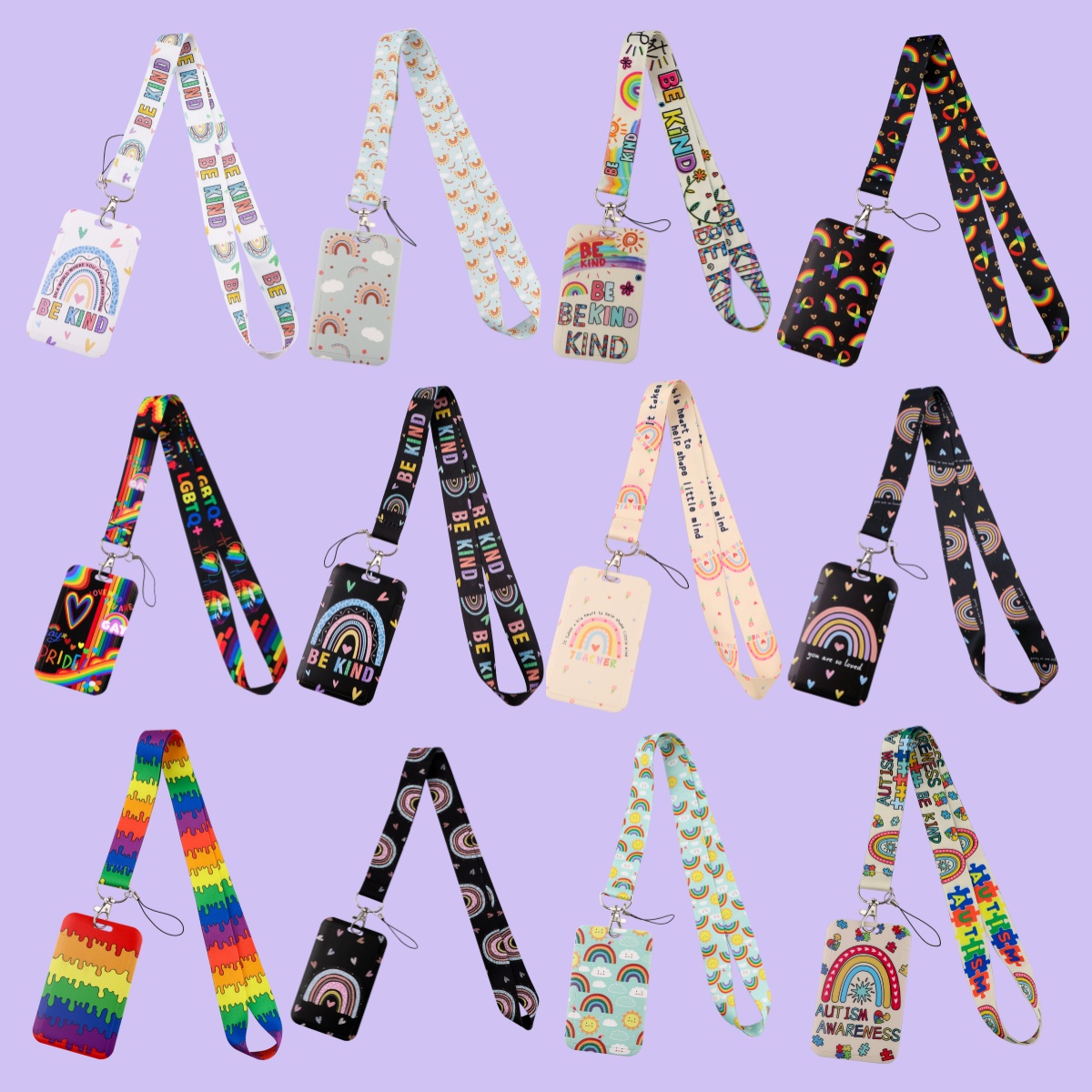 Rainbow Lanyards For Keychain  - đánh giá và giá Neck Hanging Phone Holder