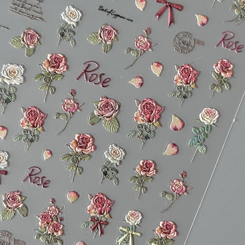 5Pcs Ins Retro Rose Sticker Hi - đánh giá và giá Phone Accessories Red