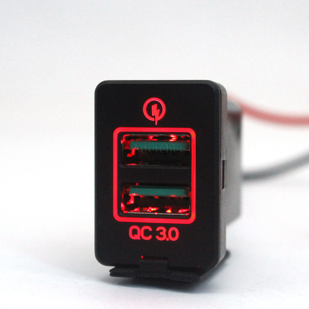 1PC Red LED Car Charger Dual Q - đánh giá và giá Phone Accessories Red
