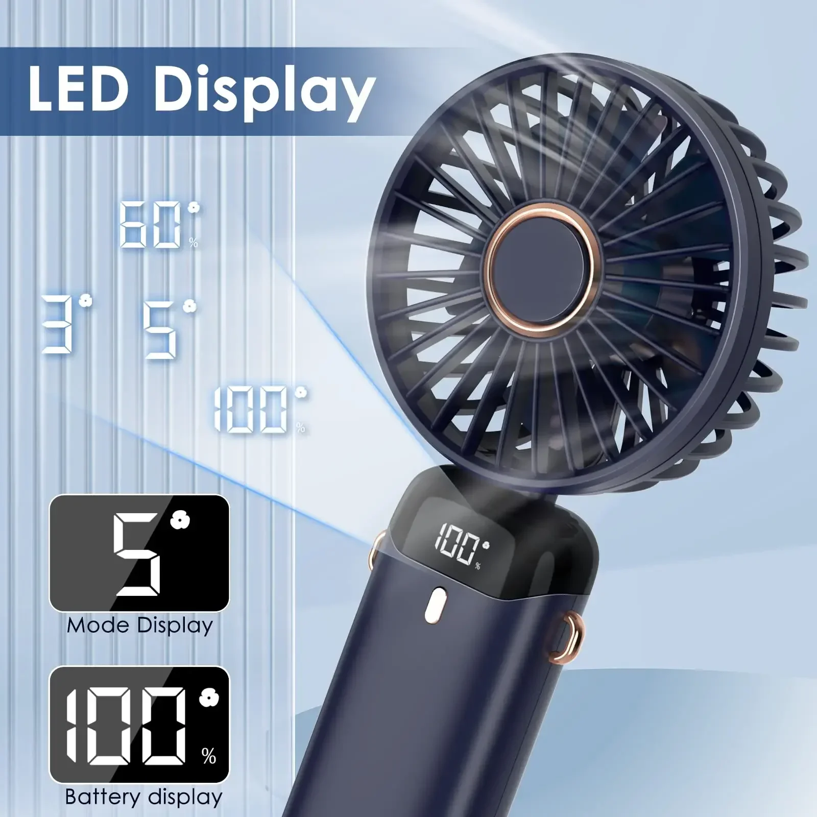 5000mAh Handheld Mini Fan Wire - đánh giá và giá Neck Hanging Phone Holder